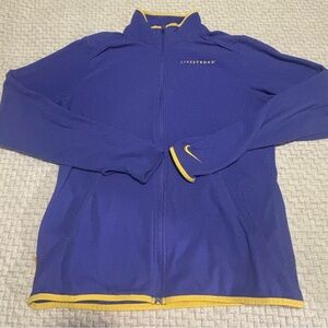 Y2K Livestrong Purple Yellow Fleece Jacket Size L